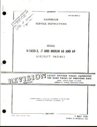 AN 02A-55AC-2 Handbook Service Instructions Models V-1650-3,7 and Merlin 68 and 69