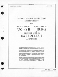 AN 01-90CD-1 Pilot&#039;s Flight Operating Instructions for UC-45B, JRB-3, Expediter 1 Airplanes