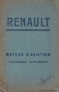 Renault - Moteur d&#039;aviation - 170cv - 8 Cylindres