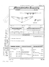 4093 YB-49 Flying Wing Characteristics Summary - 4 May 1949