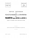 N.B.Q. 40 Notice technique de fonctionnement et d&#039;entretien des magnetos types SB9RU-3 et SB9RC-3