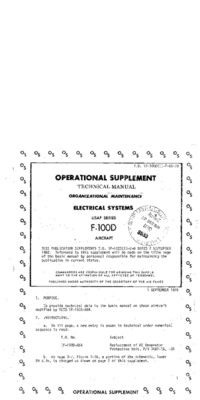 T.O. 1F-100D(I)-2-65-10 Operational Supplement Electrical Systems F-100D