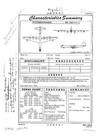 RB-36D-III Peacemaker Characteristics Summary - 26 August 1954