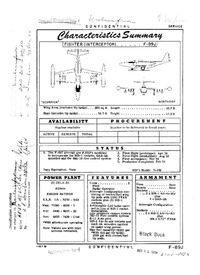 F-89J Scorpion Characteristics Summary - 1 October 1958