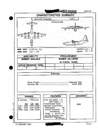 3098 R3Y-1 Characteristics Summary - 15 February 1957