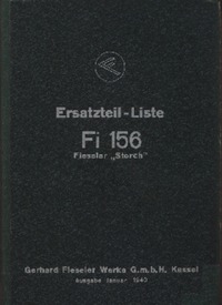 Ersatzteil Liste Fi-156 Fieseler Fi156 Storch