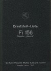 Ersatzteil Liste Fi-156 Fieseler Fi156 Storch