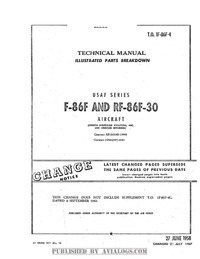 T.O. 1F-86F-4 Technical Manual Illustrated Parts Breakdown F-86F and RF-86F-30