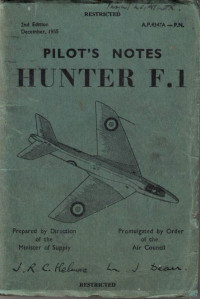 A.P. 4347A Pilot&#039;s Notes Hunter F.1
