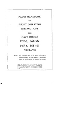 Pilots handbook of flight operating Instructions for Navy Models F6F-3