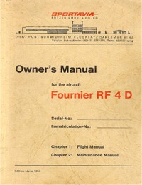 Owner&#039;s Manual for the aircraft Fournier RF4D