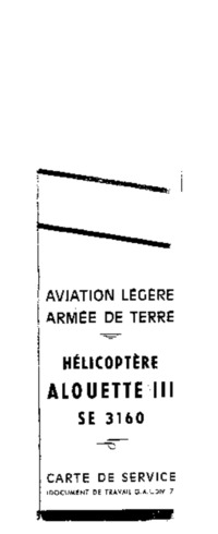 G.A.L.DIV.7 - ALAT - Hélicoptère Alouette III Se 3160 - Carte de service