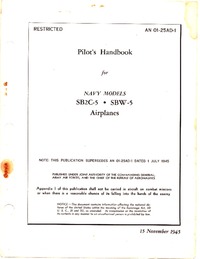 AN 01-25AD-1 Pilot&#039;s Handbook SB2C-5 - SBW-5 Airplanes