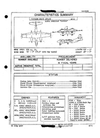 AJ-1 Savage Characteristics Summary - 15 July 1957
