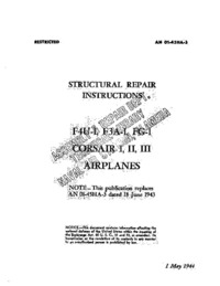 AN 01-45HA-3 Structural Repair Instructions F4U-1, F3A-1, Fg-1 Corsair I, II, II Airplanes