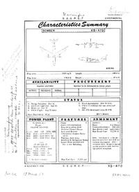 2759 XB-47D Stratojet Characteristics Summary - 6 November 1952
