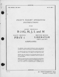 AN 01-5EE-1 Pilot&#039;s Flight Operating Instructions for B-24G,H,J, L and M 