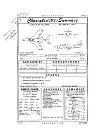 4200 RF-84F Thunderflash (W-7) Characteristics Summary - 20 June 1956 (Yip)